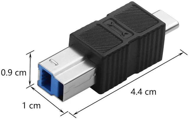 Alt view image 2 of 7 - AJMRTC USB 3.0 Type C Male to Type B Male Adapter, 5Gbps USB3.0 C to B Printer Connector Converter, for Scanner, 3D Printer, Hard Drive Enclosure and USB-B Peripherals