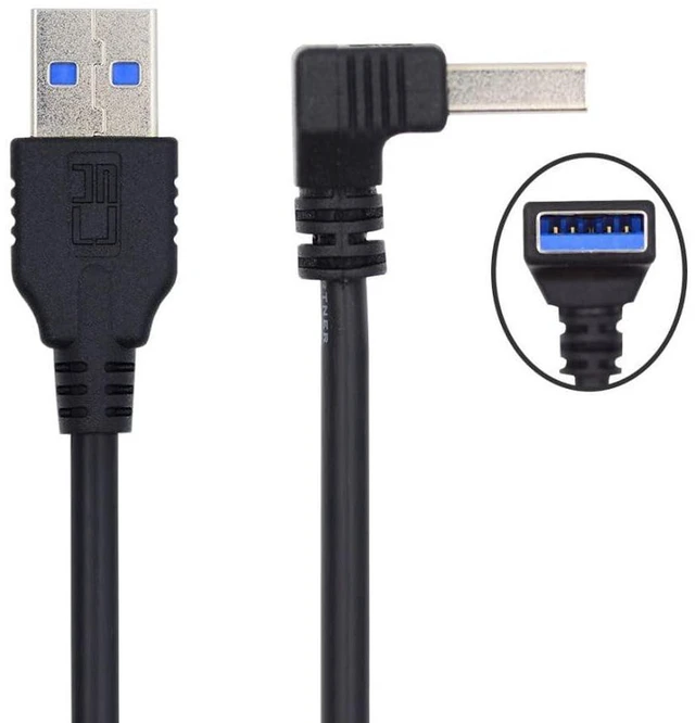 Alt view image 2 of 6 - AJMRTC USB 3.0 Type A 90 Degree Down Angled Extension Cable 40cm, Male to Female Downward Right Angle USB3.0 Cord, 5Gbps Data Transfer for PC, External Hard Drive, Flash Drive & USB Peripherals