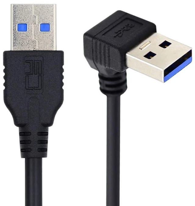 Alt view image 3 of 6 - AJMRTC USB 3.0 Type A 90 Degree Down Angled Extension Cable 40cm, Male to Female Downward Right Angle USB3.0 Cord, 5Gbps Data Transfer for PC, External Hard Drive, Flash Drive & USB Peripherals