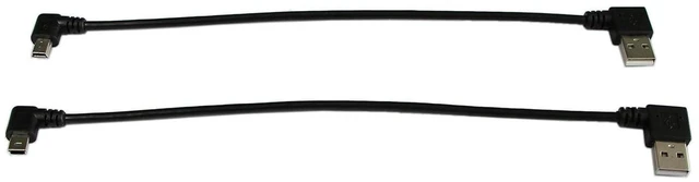 Alt view image 4 of 5 - AJMRTC 9 Inch Mini USB Cable Combo, Right Angle & Left Angle Mini USB Male to USB Type A Cord, 2 Pack 9" Mini USB 2.0 Cable for Digital Camera, GPS, Dash Cam and Old Mini USB Devices