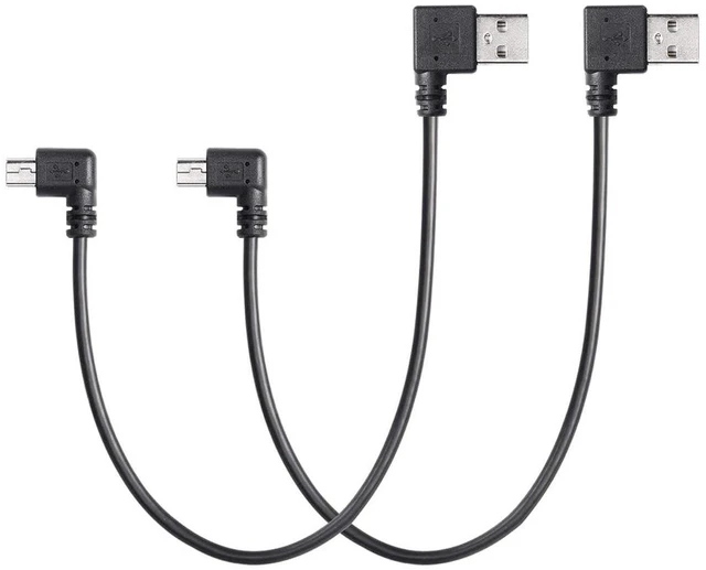 Main image of AJMRTC 9 Inch Mini USB Cable Combo, Right Angle Mini USB Male to USB Type A 2.0 Cord, Short 9" Right-Angled Mini USB Charging Data Cable for Dash Cam, GPS, Digital Camera, Old Mini USB Devices