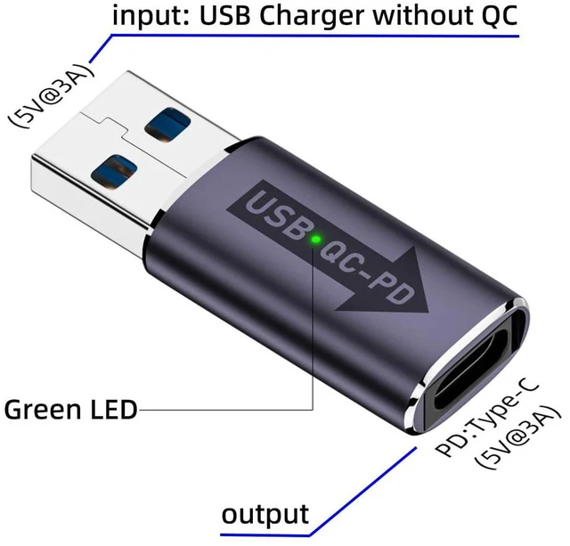 Alt view image 3 of 7 - AJMRTC 2Pcs/Set USB 3.0 QC to PD USB-C Adapter, 5Gbps High Speed Data & Power Converter for Laptop, Tablet, Smartphone, USB Type-C Devices