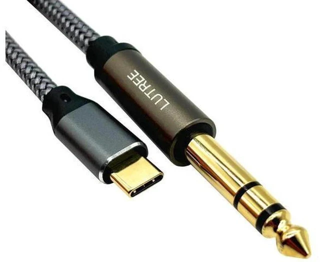 Alt view image 3 of 4 - AJMRTC Type-C to 6.35mm 3-Pin TRS Stereo Audio Cable, USB C to 6.5mm Dual Channel Audio Cord for Mobile Amplifier, Mixer, Speaker and Audio Equipment