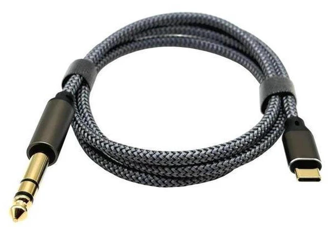Main image of AJMRTC Type-C to 6.35mm 3-Pin TRS Stereo Audio Cable, USB C to 6.5mm Dual Channel Audio Cord for Mobile Amplifier, Mixer, Speaker and Audio Equipment