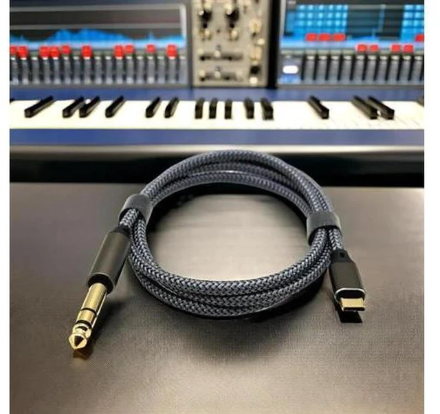 Alt view image 2 of 4 - AJMRTC Type-C to 6.35mm 3-Pin TRS Stereo Audio Cable, USB C to 6.5mm Dual Channel Audio Cord for Mobile Amplifier, Mixer, Speaker and Audio Equipment