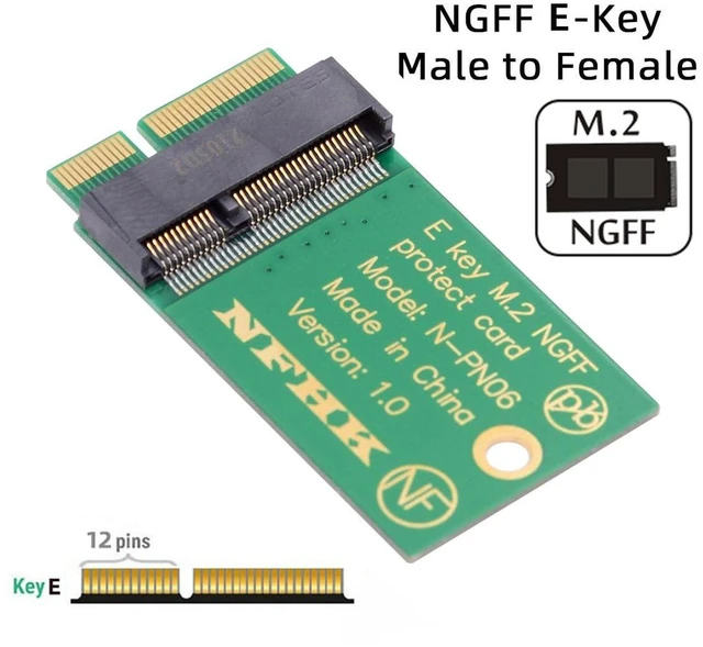 Alt view image 3 of 7 - AJMRTC NGFF E-Key A+E Key Male to Female Extension Adapter, Convert 22x30mm to 22x42mm Form Factor, M.2 Wireless WiFi Card Riser Extension Board