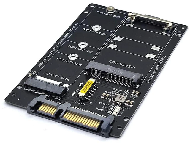 Main image of AJMRTC NGFF M.2 B+M Key & mSATA to SATA3 Adapter Card, M2 SSD to 6Gbps SATA Interface Converter Board for Desktop PC Storage Upgrade