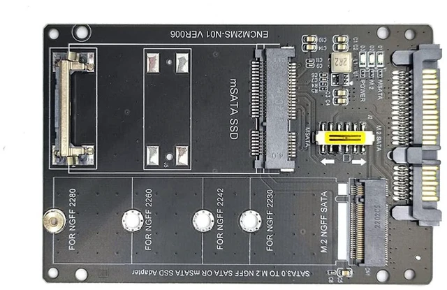 Alt view image 4 of 7 - AJMRTC NGFF M.2 B+M Key & mSATA to SATA3 Adapter Card, M2 SSD to 6Gbps SATA Interface Converter Board for Desktop PC Storage Upgrade