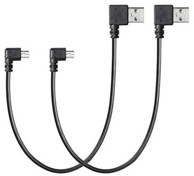 Alt view image 2 of 2 - AJMRTC 9 Inch USB 2.0 Mini USB Cable, Left Angle Mini USB Male to Right Angle USB Type A Male Cord, Dual Angled Short Cable for Digital Camera, GPS, MP3 Player