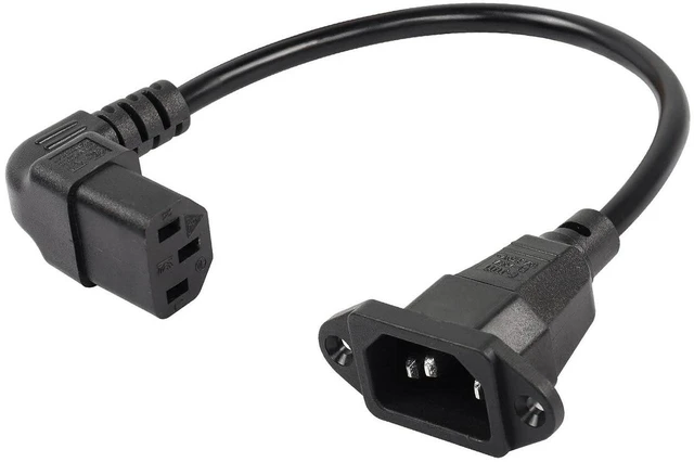 Main image of AJMRTC 0.3M Up Angle IEC 320 C13 Female to C14 Male Panel Mount Power Cable, 90° Upward Angled AC Extension Cord for Server, Rack Chassis, Power Supply