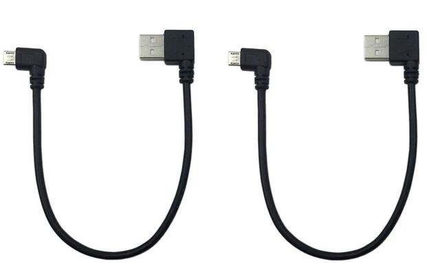 Main image of AJMRTC 9 Inch USB 2.0 Micro USB Cable, Left Angle 5Pin Micro USB Male to Right Angle USB Type A Male Cord, Dual Angled Short Cable for Android Phone, Camera, GPS