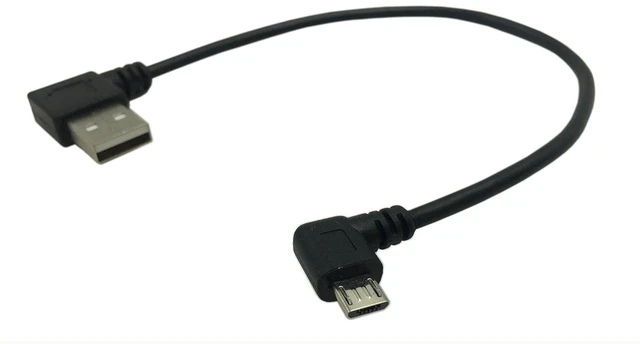 Alt view image 2 of 4 - AJMRTC 9 Inch USB 2.0 Micro USB Cable, Left Angle 5Pin Micro USB Male to Right Angle USB Type A Male Cord, Dual Angled Short Cable for Android Phone, Camera, GPS