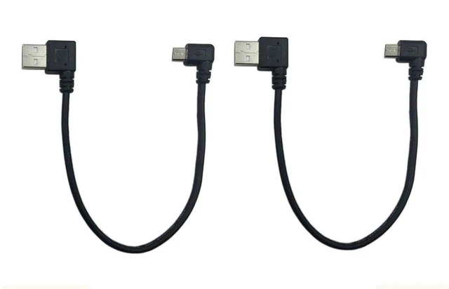 Main image of AJMRTC 9 Inch USB 2.0 Micro USB Cable, Right Angle 5Pin Micro USB Male to Right Angle USB Type A Male Cord, Dual Right Angled Short Cable for Android Phone, Camera, GPS