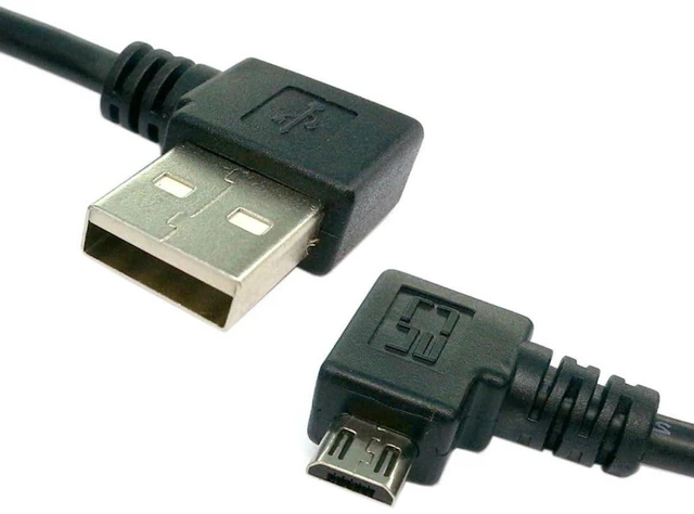Alt view image 2 of 6 - AJMRTC USB 2.0 to Micro USB 5Pin Right Angled Extension Cable, 90 Degree Micro USB Male to USB A Female 20cm Data & Charging Cord for Camera, GPS, Old Android Devices
