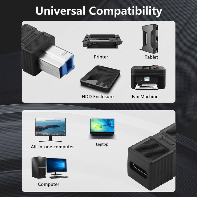 Alt view image 4 of 7 - AJMRTC USB 3.0 Type C Female to Type B Male Adapter, 5Gbps High Speed USB3.0 C to B Printer Connector, USB-C Female to USB-B Male Converter for Printers, Scanners, Industrial Cameras, USB Type-B Perip