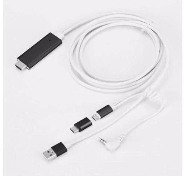 Alt view image 5 of 6 - AJMRTC 2 in 1 Type C & Micro USB to HDMI Digital AV Adapter Cable, HDTV Video Output with Charging Port, Type-C Micro USB to HDMI Converter for Smartphones, Tablets, HD TV, Monitor Projection
