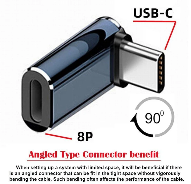 Alt view image 6 of 7 - AJMRTC USB C to 8P Converter, 90 Degree Up Angled USB-C PD 27W Charging & 480Mbps Data Adapter, USB Type-C to 8Pin Connector for Phones, Android Tablets, 8Pin Interface Devices