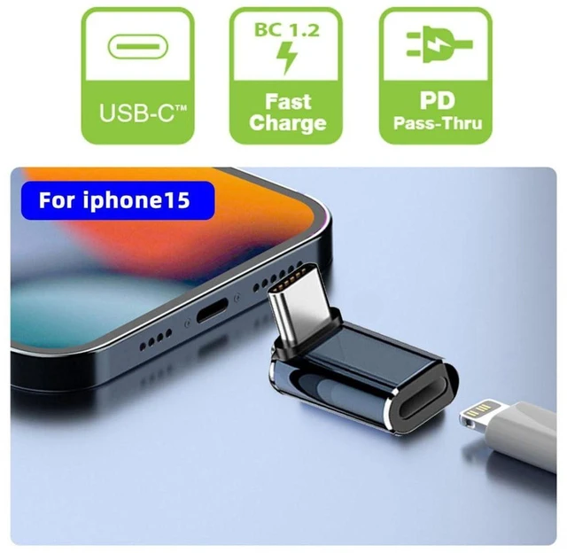 Alt view image 3 of 7 - AJMRTC USB C to 8P Converter, 90 Degree Up Angled USB-C PD 27W Charging & 480Mbps Data Adapter, USB Type-C to 8Pin Connector for Phones, Android Tablets, 8Pin Interface Devices