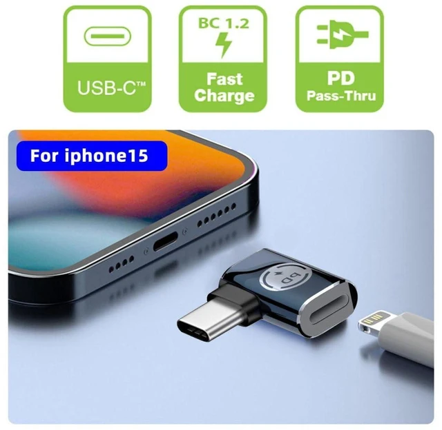 Alt view image 6 of 7 - AJMRTC USB C to 8P Converter, 90 Degree Right Angled USB-C PD 27W Charging & 480Mbps Data Adapter, USB Type-C to 8Pin Connector for Phones, Android Tablets, 8Pin Interface Devices