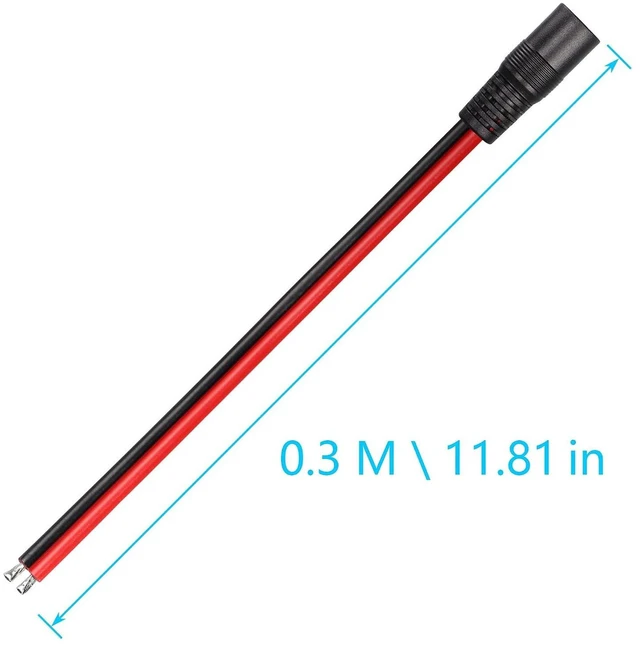 Alt view image 2 of 6 - AJMRTC DC5521 Power Pigtails Cable, 0.3M 1FT 14AWG DC Female Bare Wire Cord, 5.5mm x 2.1mm DC Barrel Jack Female to Open Wire Power Cable for LED Strip, CCTV Camera, DIY Power Supply Project