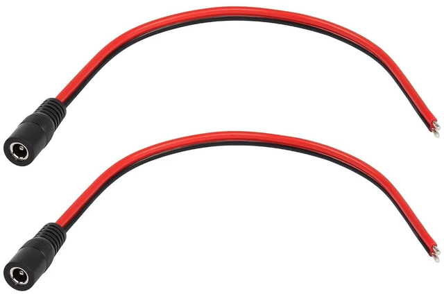 Alt view image 4 of 6 - AJMRTC DC5521 Power Pigtails Cable, 0.3M 1FT 14AWG DC Female Bare Wire Cord, 5.5mm x 2.1mm DC Barrel Jack Female to Open Wire Power Cable for LED Strip, CCTV Camera, DIY Power Supply Project