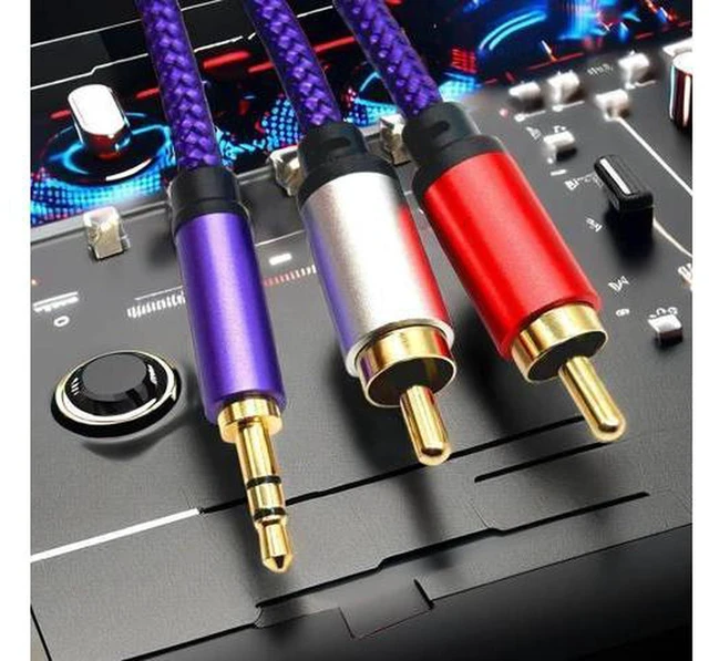 Alt view image 2 of 4 - AJMRTC 1M 3.5mm to Dual RCA Lotus Audio Cable, 2-to-2 Stereo Audio Wire for Mixing Console, Power Amplifier, Mobile Phone, Laptop, Speaker, Home Multimedia Sound System