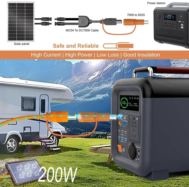 Alt view image 2 of 6 - AJMRTC DC7909 to DC8020 Adapter, 8mm DC7909 Female to DC8020 Male DC Power Connector Adapter, DC 7909 Female to 8020 Male Converter Plug for Solar Generator, Portable Power Station, Battery Pack DC Po
