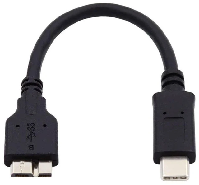 Alt view image 2 of 7 - AJMRTC 2 Pack USB 3.0 & USB C Male to Micro B Male Cable, 15cm Dual Interface Micro USB 3.0 Cord, USB-A 3.0 Type C to Micro B Data Charging Cable for Portable External Hard Drive, HDD SSD Disk