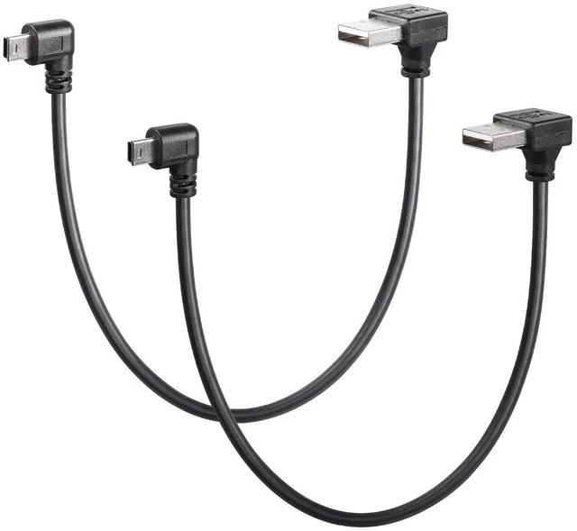 Main image of AJMRTC 90 Degree Mini USB Short Cable, 1ft Up Angle USB 2.0 Type A Male to Left Angle Mini B Male Cord, Right-Angle Mini USB Cable for Dash Cam, GPS, Digital Camera, MP3 Player, Old Portable Devices