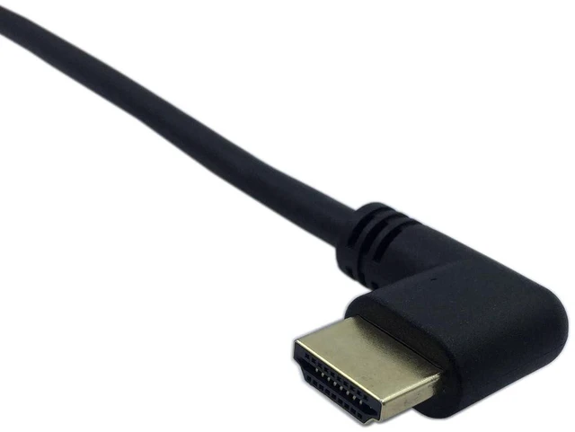 Alt view image 5 of 7 - AJMRTC 0.6M High Speed HDMI 2.0 Left Angle Male to HDMI Male Short Cable, 90 Degree Left Angled HDMI Cord, Supports 4K@60Hz Ultra HD Video for Monitor, HDTV, Projector, Graphics Card, PC Home Theater