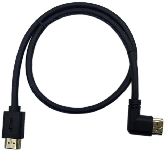 Alt view image 6 of 7 - AJMRTC 0.6M High Speed HDMI 2.0 Left Angle Male to HDMI Male Short Cable, 90 Degree Left Angled HDMI Cord, Supports 4K@60Hz Ultra HD Video for Monitor, HDTV, Projector, Graphics Card, PC Home Theater