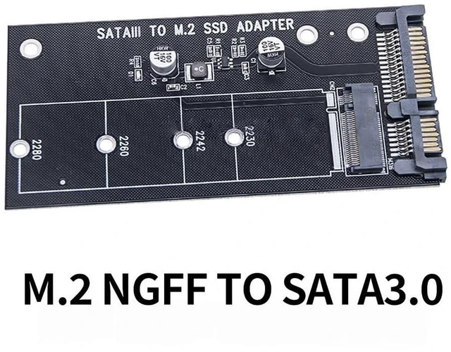 Alt view image 3 of 6 - AJMRTC M.2 SSD to SATA3.0 Adapter Card, NGFF M.2 to SATA Serial Port Converter Board, Supports M.2 NGFF 2230 2242 2260 2280mm SATA SSD, 1Piece for Desktop PC Motherboard Storage Expansion