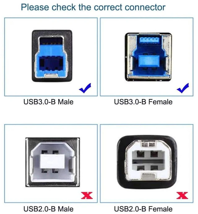 Alt view image 4 of 7 - AJMRTC USB 3.0 Type-B Male to Type-B Female Back Panel Mount Extension Data Cable 0.5m, Panel Mount USB3.0 B Port Cord, Shielded USB B Extension Cable for Industrial Camera, Printer, Scanner, CNC