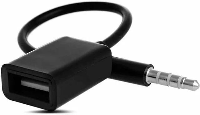 Alt view image 7 of 7 - AJMRTC 3.5mm Male AUX Audio Plug to USB Female OTG Adapter Cable 15CM Black, 3.5 AUX Jack to USB 2.0 Female OTG Cord, Audio Signal Converter Cable for Speaker, Headphone, Microphone, Audio Equipment