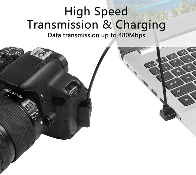Alt view image 4 of 7 - AJMRTC 90 Degree Mini USB Short Cable, 1ft Up Angle USB 2.0 Type A Male to Right Angle Mini B Male Cord, L-shaped Mini USB Cable for Dash Cam, GPS Navigator, Digital Camera, MP3 Player, Old Portable