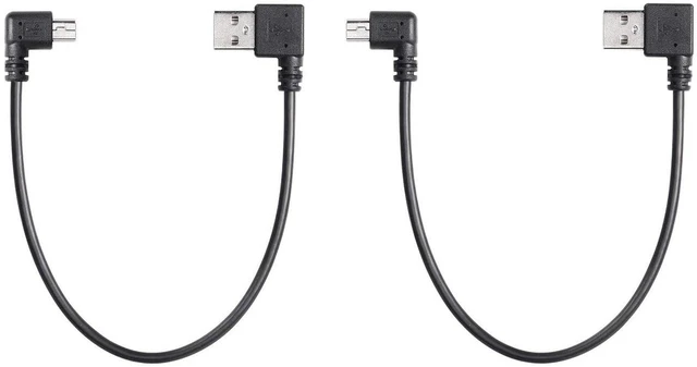 Main image of AJMRTC 9Inch Mini USB Cable Combo, USB 2.0 Type A Male to Left & Right 90 Degree Angled Mini B Male Cord, 2 Pack L-shaped Mini USB Short Cable for Dash Cam, GPS Navigator, Digital Camera, MP3 Player