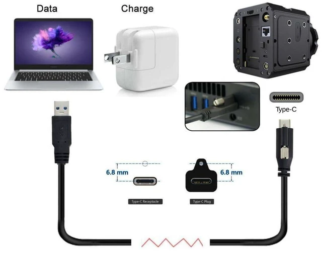 Alt view image 5 of 6 - AJMRTC USB 3.0 to USB C Locking Connector Data Cable with Panel Mount Screw, 2.0M USB3.0 Type-C Lockable Cord for Industrial Camera, Machine Vision, Scanner, Industrial Equipment Data Transmission