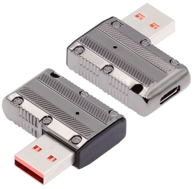 Alt view image 4 of 7 - AJMRTC USB C to USB 3.0 90 Degree Left Angled Flat Adapter, 10Gbps Data & 120W PD Power Connector, Mecha Cyberpunk Style USB Type-C OTG Converter for Laptop, Tablet, Smartphone, External SSD Storage