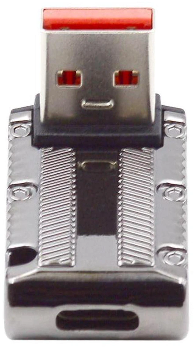 Main image of AJMRTC USB C to USB 3.0 90 Degree Up Angled Low Profile Adapter, 10Gbps Data & 120W PD Power Connector, Mecha Cyberpunk Style USB Type-C OTG Converter for Laptop, Tablet, Smartphone, External SSD Stor