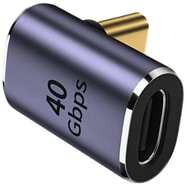 Alt view image 2 of 7 - AJMRTC USB C Male to Female Adapter, USB4 Type C 90 Degree Up & Down Angled Connector, 100W PD Power, 8K Video & High Speed Data Extension Adapter for Laptop, Tablet, External SSD, Docking Station