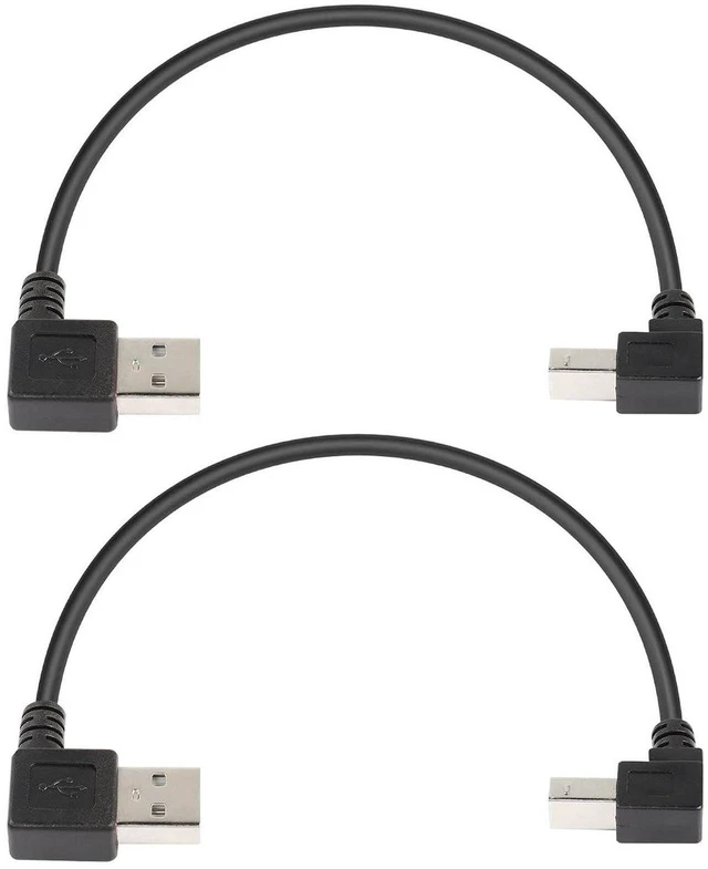 Alt view image 5 of 6 - AJMRTC 1ft Left Angle USB A to B Cable, 90 Degree Left Angled USB 2.0 Type A Male to Type B Male Cord, High Speed Data Transfer Cable for Printer, Scanner, MIDI Controller, Digital Piano, Desktop