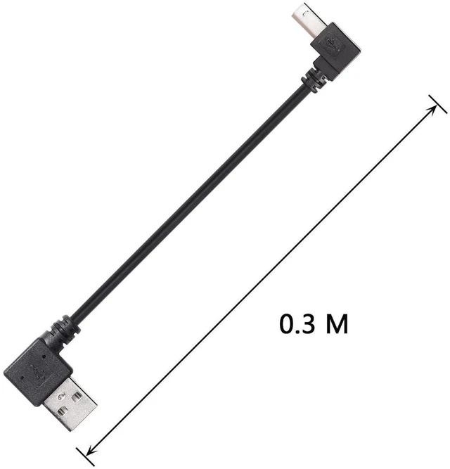 Alt view image 2 of 6 - AJMRTC 1ft Left Angle USB A to B Cable, 90 Degree Left Angled USB 2.0 Type A Male to Type B Male Cord, High Speed Data Transfer Cable for Printer, Scanner, MIDI Controller, Digital Piano, Desktop