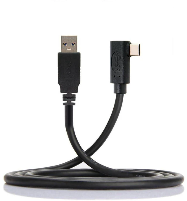 Main image of AJMRTC 1.2M Quest Link VR USB 3.1 Type-C Cable, Left & Right Angled Type-C to Standard USB3.0 Data Cord, High Speed Stable Signal VR Link Cable for Quest 2/3 VR Headset, Gaming PC Data Transfer