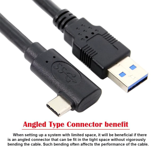 Alt view image 5 of 7 - AJMRTC 1.2M Quest Link VR USB 3.1 Type-C Cable, Left & Right Angled Type-C to Standard USB3.0 Data Cord, High Speed Stable Signal VR Link Cable for Quest 2/3 VR Headset, Gaming PC Data Transfer