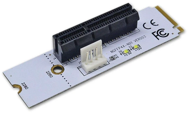 Alt view image 6 of 6 - AJMRTC NGFF M.2 to PCI-e 4X 1X Slot Riser Card, M Key M2 2260 2280 SSD to PCIE Adapter Converter, M.2 NGFF Port to PCI Express Multiplier Card for BTC Miner, Mining Rig, Desktop PC Expansion