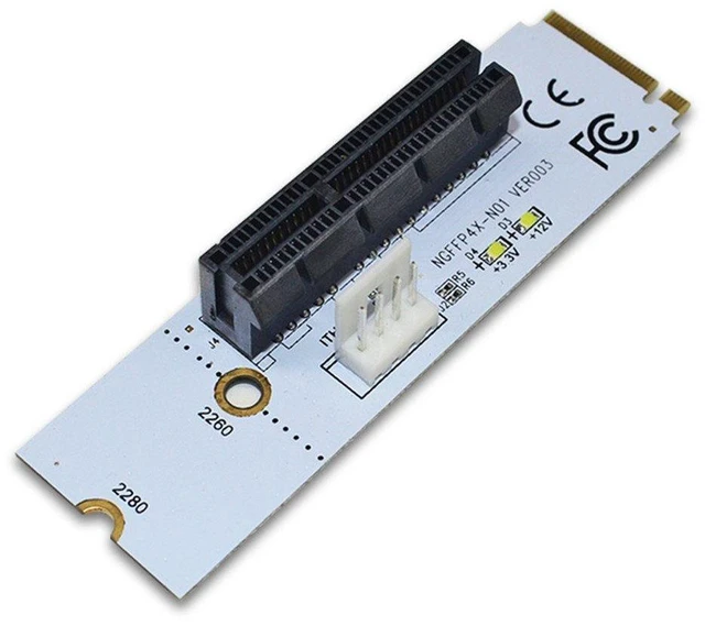 Alt view image 2 of 6 - AJMRTC NGFF M.2 to PCI-e 4X 1X Slot Riser Card, M Key M2 2260 2280 SSD to PCIE Adapter Converter, M.2 NGFF Port to PCI Express Multiplier Card for BTC Miner, Mining Rig, Desktop PC Expansion