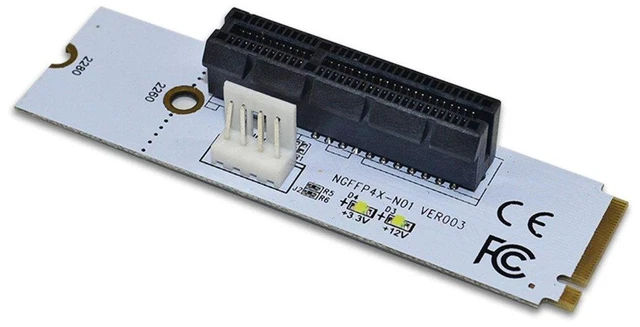 Alt view image 3 of 6 - AJMRTC NGFF M.2 to PCI-e 4X 1X Slot Riser Card, M Key M2 2260 2280 SSD to PCIE Adapter Converter, M.2 NGFF Port to PCI Express Multiplier Card for BTC Miner, Mining Rig, Desktop PC Expansion