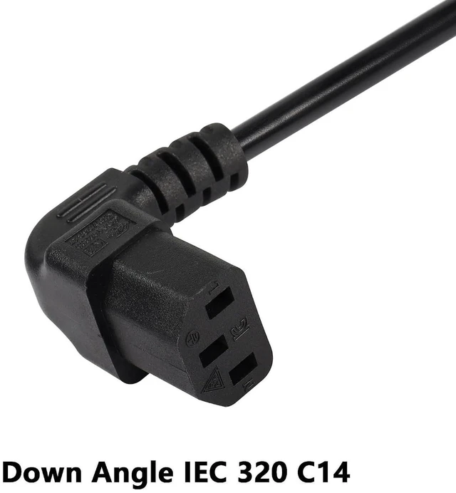 Alt view image 3 of 7 - AJMRTC 0.3M Down Angle IEC 320 C13 Female to C14 Male Panel Mount Power Cable, 90 Degree Down Angled C13 to C14 Extension Cord for Server, PSU, Industrial Cabinet, Computer Chassis Power Supply Connec