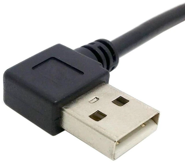 Alt view image 4 of 5 - AJMRTC USB 2.0 Male to Micro USB 5Pin 90 Degree Left Angled Data & Charging Extension Cable 20cm, Left Angle Micro USB Cord for Security Camera, Dash Cam, Power Bank, Android Micro USB Devices