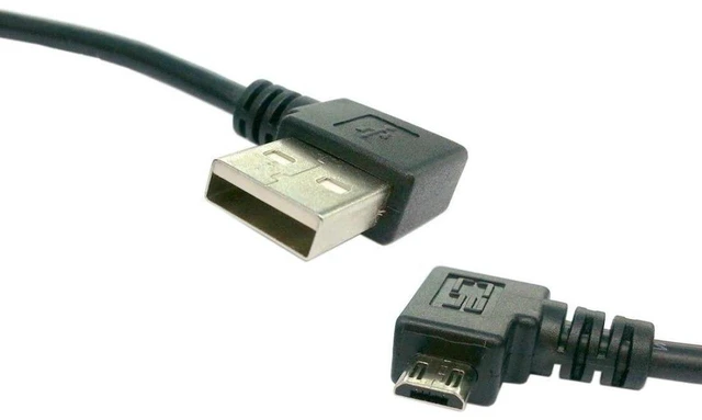 Alt view image 5 of 5 - AJMRTC USB 2.0 Male to Micro USB 5Pin 90 Degree Left Angled Data & Charging Extension Cable 20cm, Left Angle Micro USB Cord for Security Camera, Dash Cam, Power Bank, Android Micro USB Devices